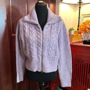 Cozy Lavender Cable Knit Sweater